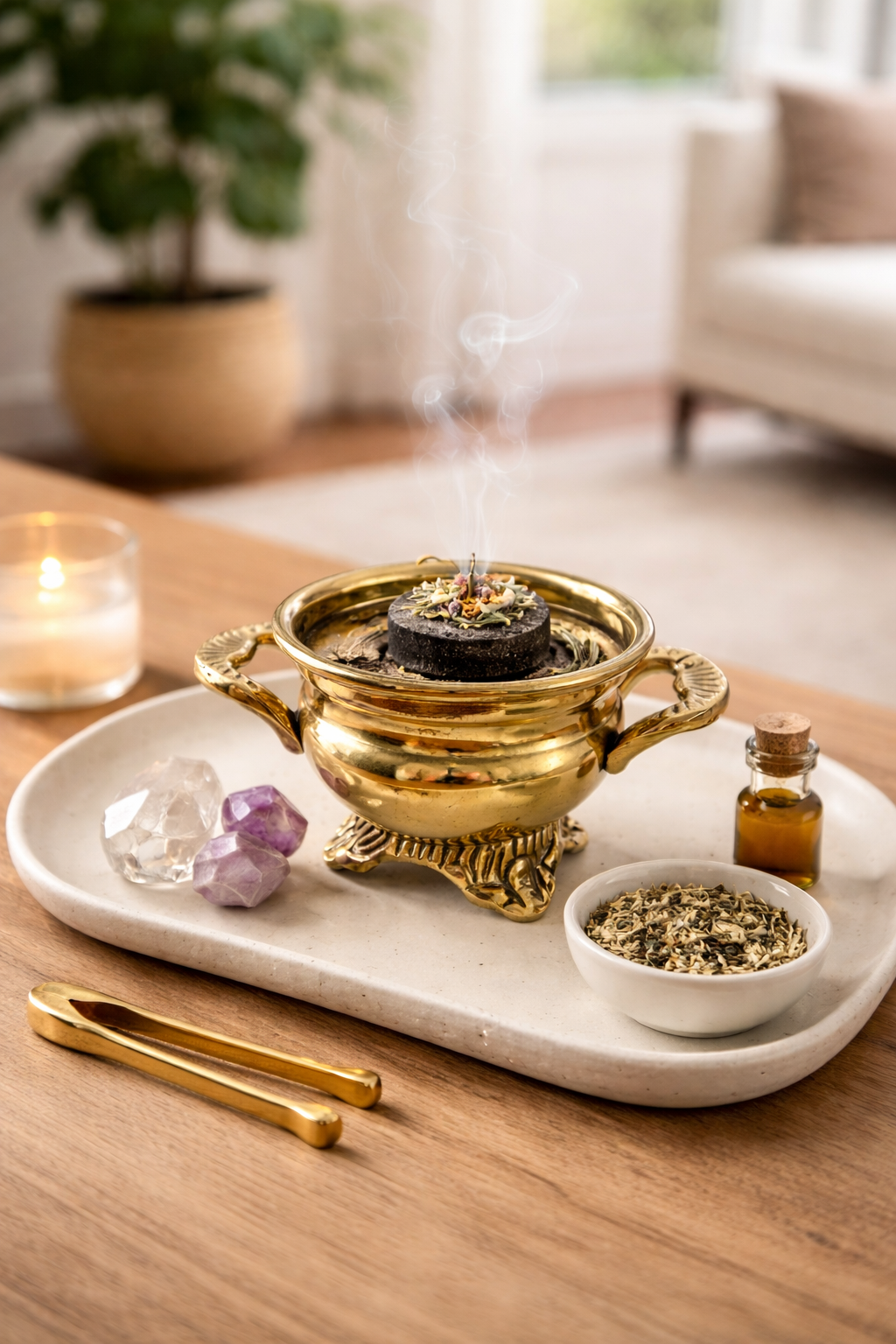 Small Brass Footed Burner